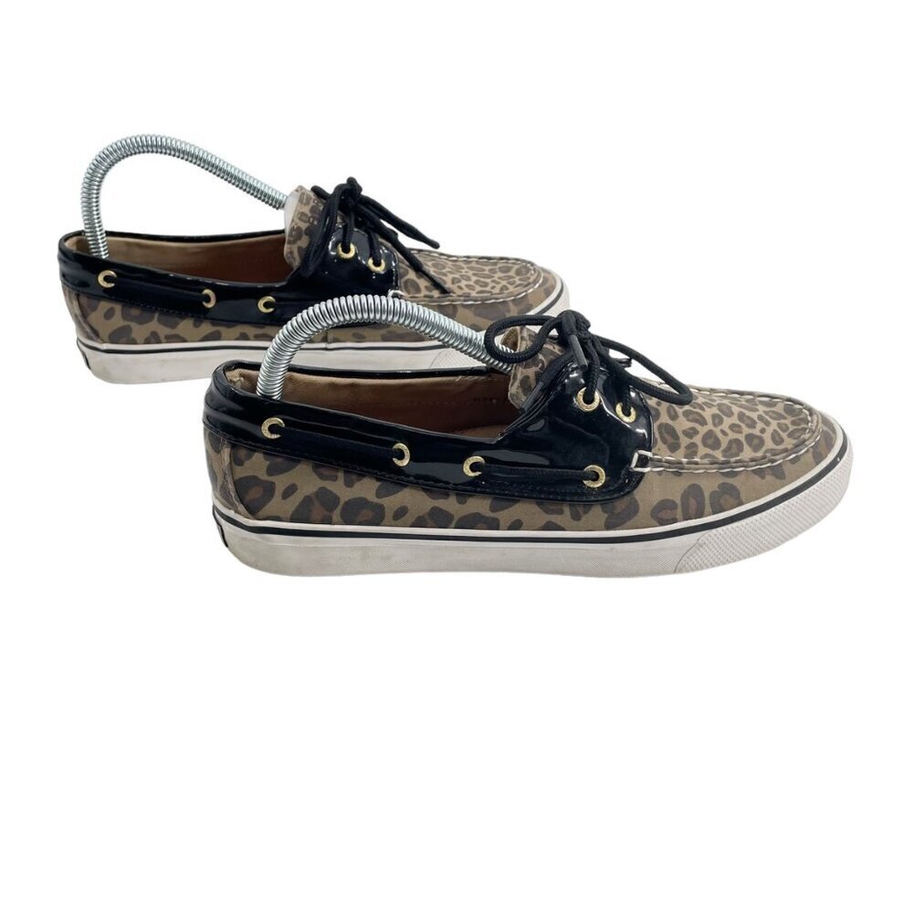 Sperry Biscayne Leopard Print Boat Shoes Womens Size 9M Classic Casual Preppy - Picture 3 of 6